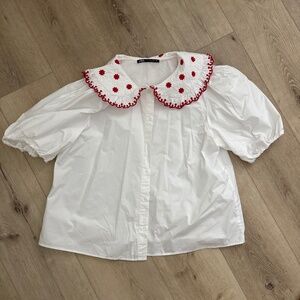 Zara Peter Pan collar Puffy sleeve Large